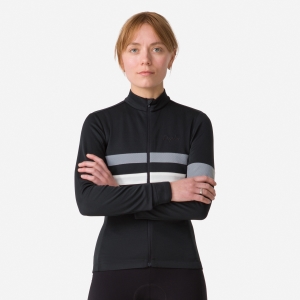 Rapha Brevet Long Sleeve Jersey Női Fekete Fehér | 51634GNYJ