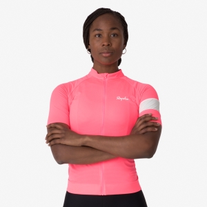 Rapha Core Könnyű Cycling Jersey Női Rózsaszín Fehér | 80762CLPJ