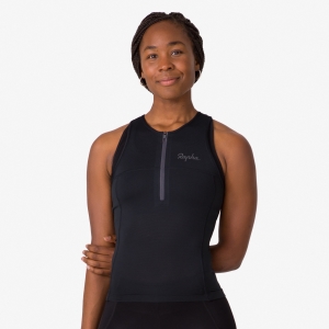 Rapha Half Zip Tank Jersey Női Fekete Fekete | 87241JKBF