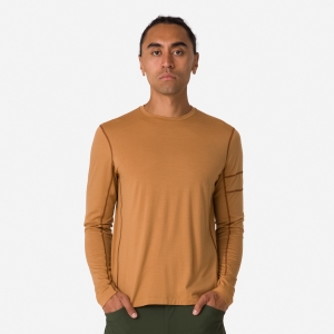 Rapha Merino Long Sleeve Póló Férfi Barna Barna | 74035NQUR