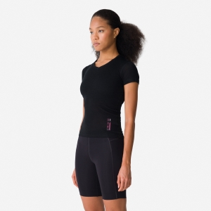 Rapha Merino Rövid Sleeve Alapréteg Felsők Női Fekete | 98304LZPT