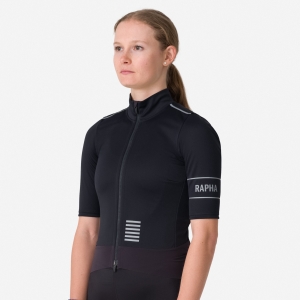 Rapha Pro Team GORE-TEX INFINIUM Jersey Női Fekete Titán | 05617YQKB